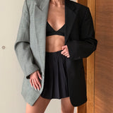Black two-tone blazer
